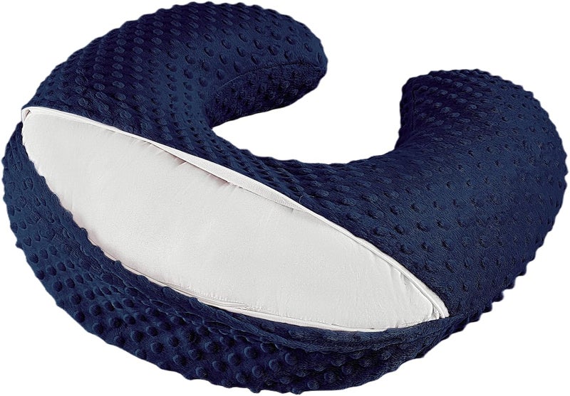 ANHEBEIBEI Nursing Pillow for Bottle and Breastfeeding, Ergonomic Comfort Nursing Essentials for Mom and Baby, Feeding Support Pillow with Removable Cover, Easier and Healthier Nursing (Dark Blue) - Image 3